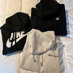 Lot of 3 Hoodies / Sweatshirts, Nike and Champion, Men's Size Medium